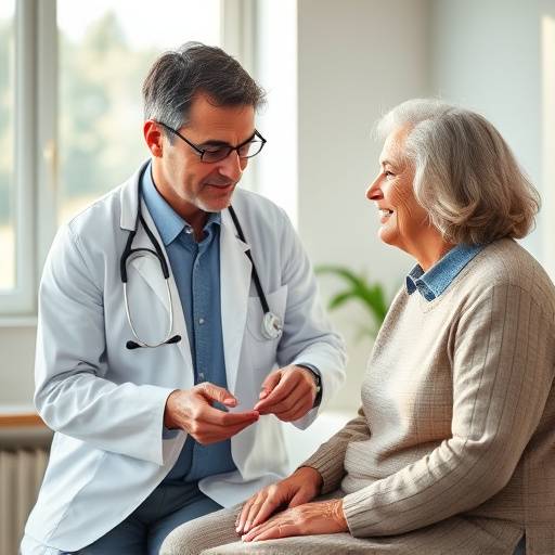 A doctor examining a patient, representing reduced risk of chronic diseases through healthy eating.