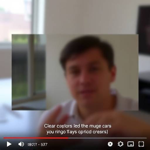 Screenshot of a video player with captions enabled